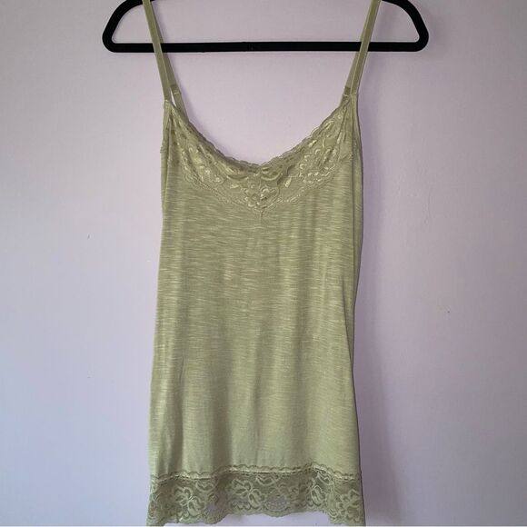 DressBarn Size L Tan Cami w Lace Trim 90s Y2K Neutral Basic - Picture 1 of 7